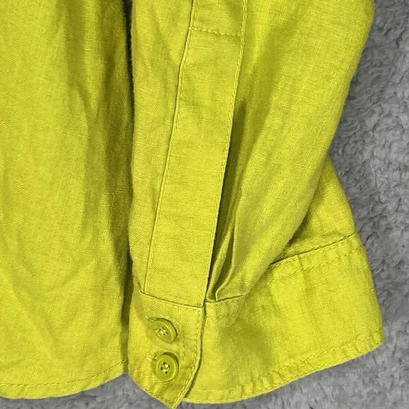 Liz Claiborne Women’s XL Chartreuse Button Up Top Long Sleeve - Picture 4 of 13
